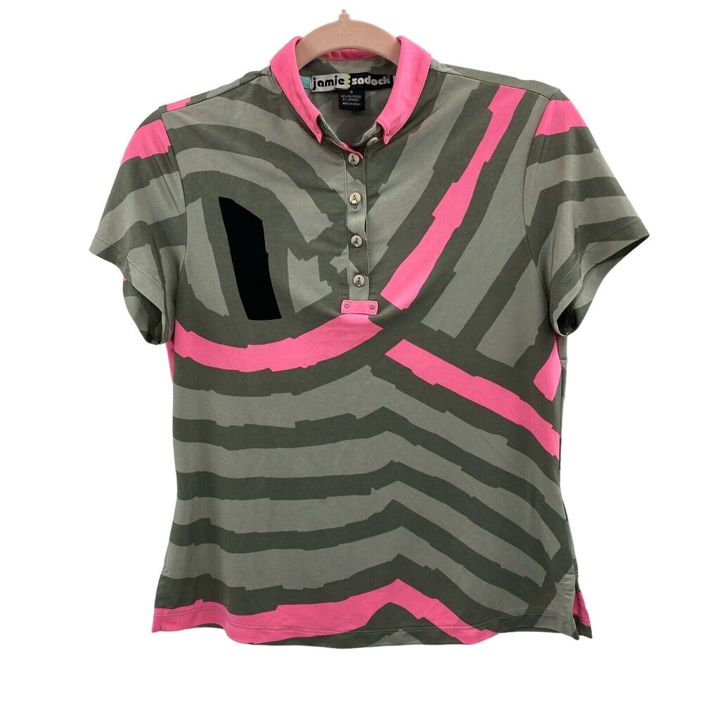 Jamie Sadock Pink and Gray Striped Blouse